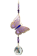 Crystal Dreams Hanging Crystal Butterfly Purple Emperor