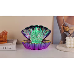 Clam Sea Shell LED Colour Changing Mood Lamp - Blue Purple Metallic