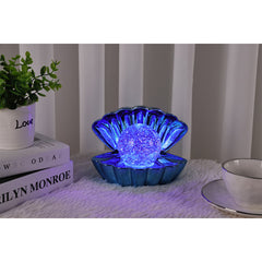 Clam Sea Shell LED Colour Changing Mood Lamp - Blue Metallic
