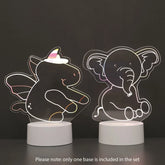 Sleep Sakes Unicorn and Elephant 2 in 1 LED Acrylic Lamp 21cm