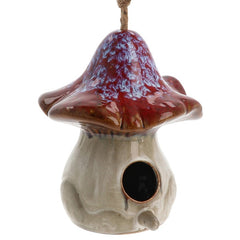 Magical Mushrooms Bird House Red
