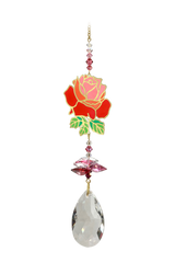 Wildthings Window Jewels Rose Hanging Crystal