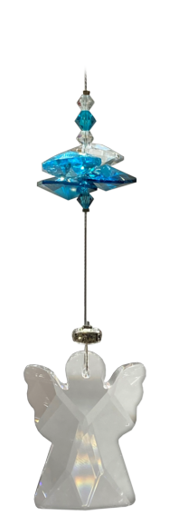 Angels in My Window: Birthstone Hanging Crystals - December - Blue Zircon