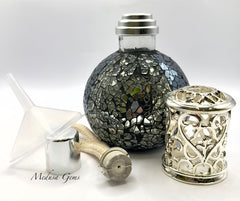 Sense Aroma Gemini Mosaic Catalytic Fragrance Lamp – Black & Silver Home Fragrance Diffuser