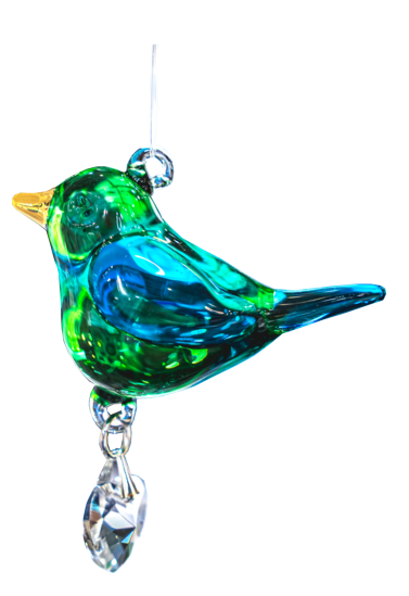 Wild Things Fantasy Glass Pretty Little Bird - Emerald