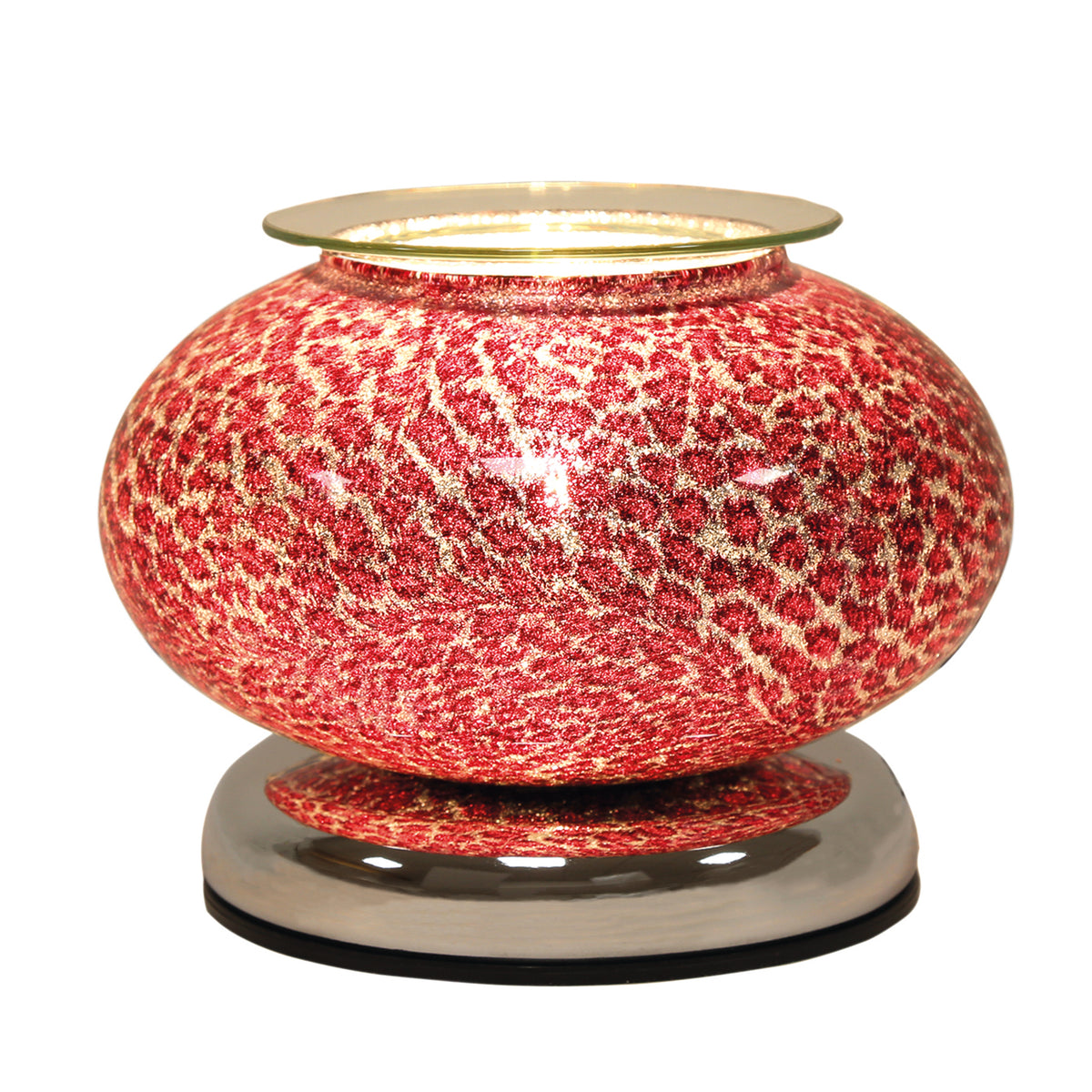 Aroma Animal Print Red Ellipse Touch Electric Wax Melt Warmer