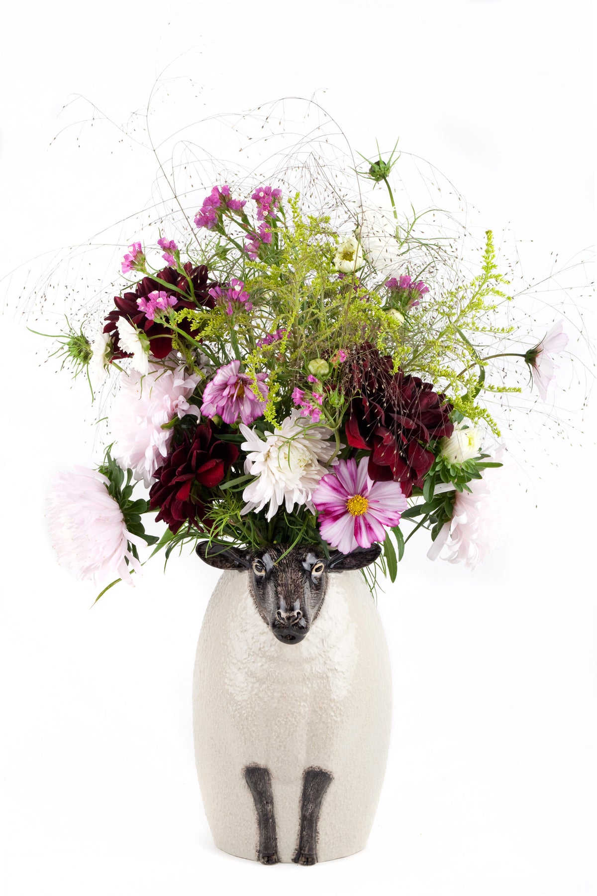 Quail Ceramics Flower Vase Black Faced Suffolk Sheep Medusa Gems Gift quail-ceramics-flower-vase-black-faced-suffolk-sheep-medusa-gems-gift