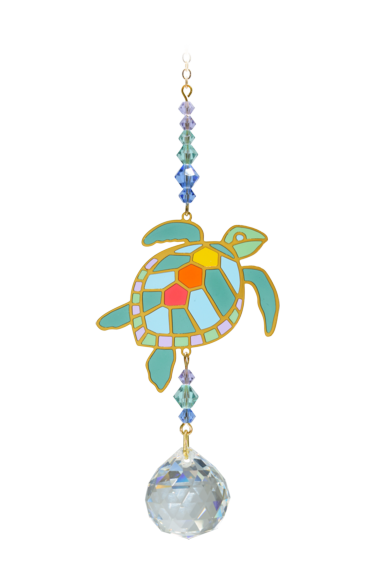 Crystal Dreams Turtle Hanging Crystal Suncatcher
