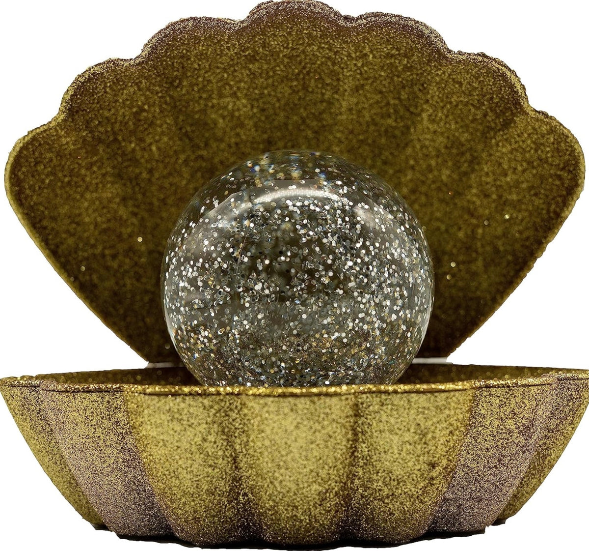 Clam Sea Shell LED Colour Changing Mood Light - Gold Glitter