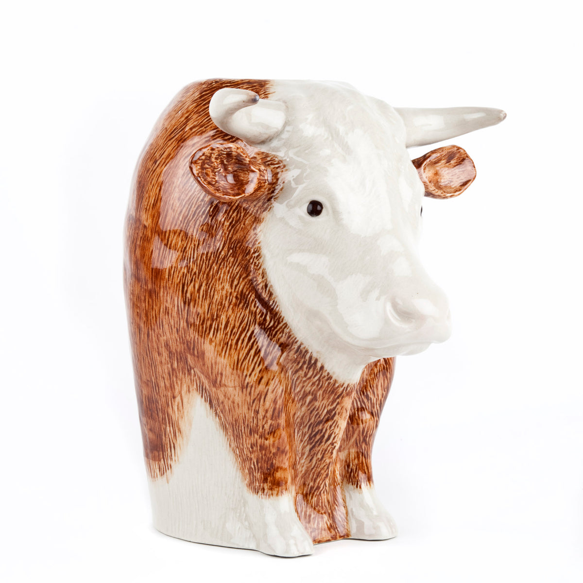 Quail Ceramics Hereford Bull Flower Vase