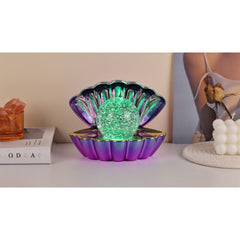 Clam Sea Shell LED Colour Changing Mood Lamp - Blue Purple Metallic