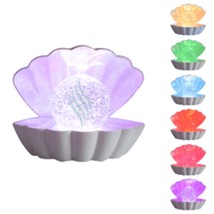 Clam Sea Shell LED Colour Changing Mood Lamp - Rose Gold Metallic