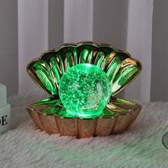 Clam Sea Shell LED Colour Changing Mood Lamp - Rose Gold Metallic