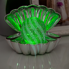 Clam Sea Shell LED Colour Changing Mood Lamp - Silver