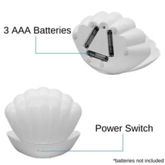 Clam Sea Shell LED Colour Changing Mood Lamp - Blue Metallic