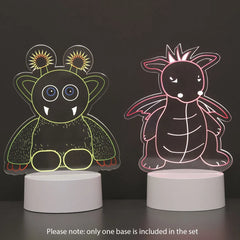 Sleep Sakes Monster and Dragon 2 in 1 LED Acrylic Lamp
