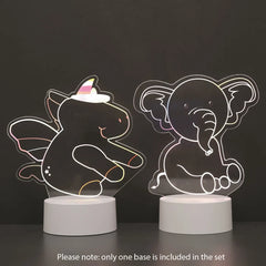 Sleep Sakes Unicorn and Elephant 2 in 1 LED Acrylic Lamp 21cm