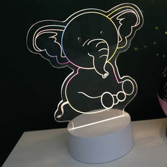 Sleep Sakes Unicorn and Elephant 2 in 1 LED Acrylic Lamp 21cm
