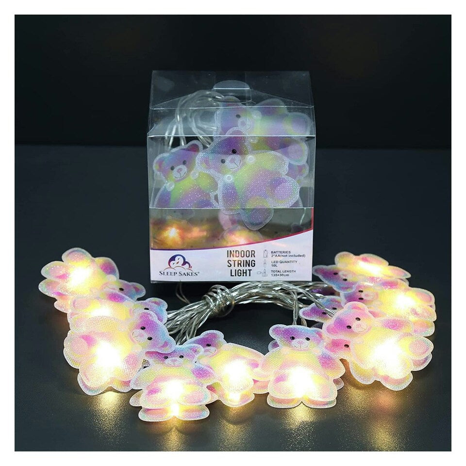 Sleep Sakes 10 String Lights 135cm - Rainbow Teddy | Multi