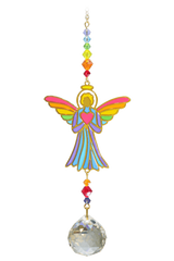 WILD THINGS CRYSTAL DREAMS ANGEL WITH HEART - RAINBOW
