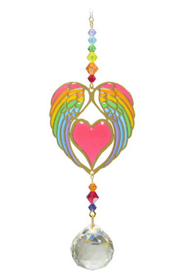 WILD THINGS CRYSTAL DREAMS ANGEL WING HEART - RAINBOW