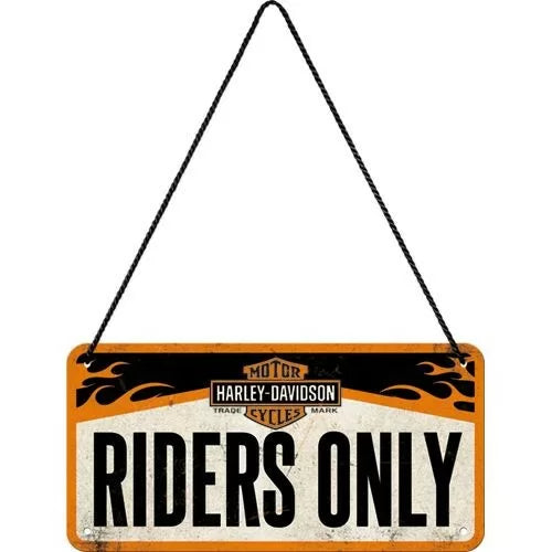 Nostalgic Art Harley Davidson Riders Only Metal Sign – Vintage Motorcycle Wall Plaque (20x10 cm)