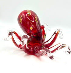 Red Glass Octopus Ornament – Handcrafted Marine-Inspired Art