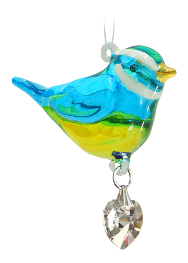 Wild Things Fantasy Glass Pretty Little Bird - Blue Tit