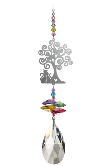 Crystal Fantasy Hanging Crystal Cats under the Tree - Confetti