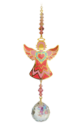 Crystal Dreams Celestial Angel Rose Hanging Crystal Suncatcher