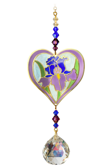 Crystal Dreams Purple Iris Hanging Crystal Suncatcher