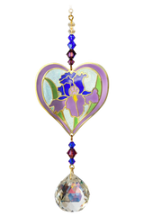 Crystal Dreams Purple Iris Hanging Crystal Suncatcher
