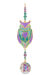 Crystal Dreams Owl - Hanging Crystal Suncatcher - Aurora