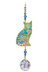 Crystal Dreams Sitting Cat Heart - Aurora